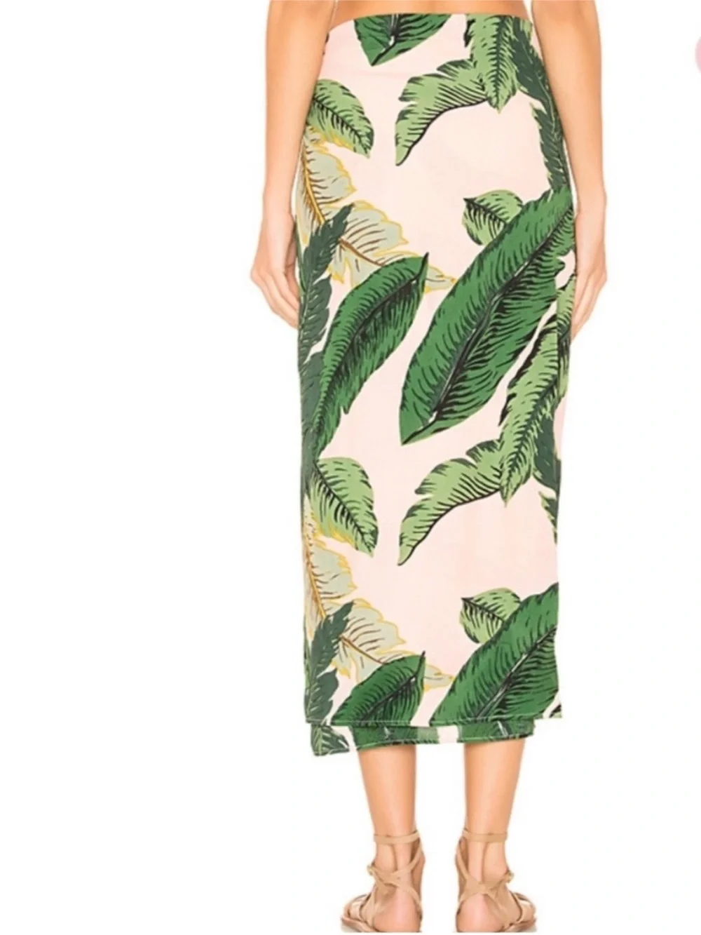 Revolve Beach Riot Green Palm-Print Swim Sarong
